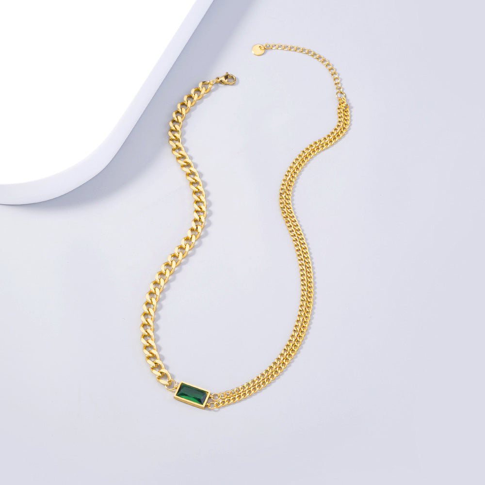 Stone Clavicle Choker Chain Necklace