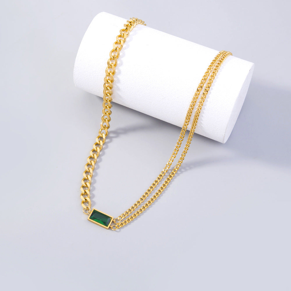 Stone Clavicle Choker Chain Necklace