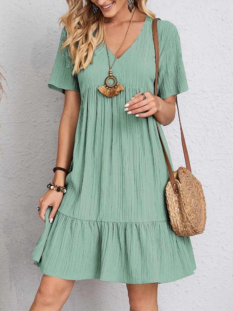 Casual Loose Ruffled Dress