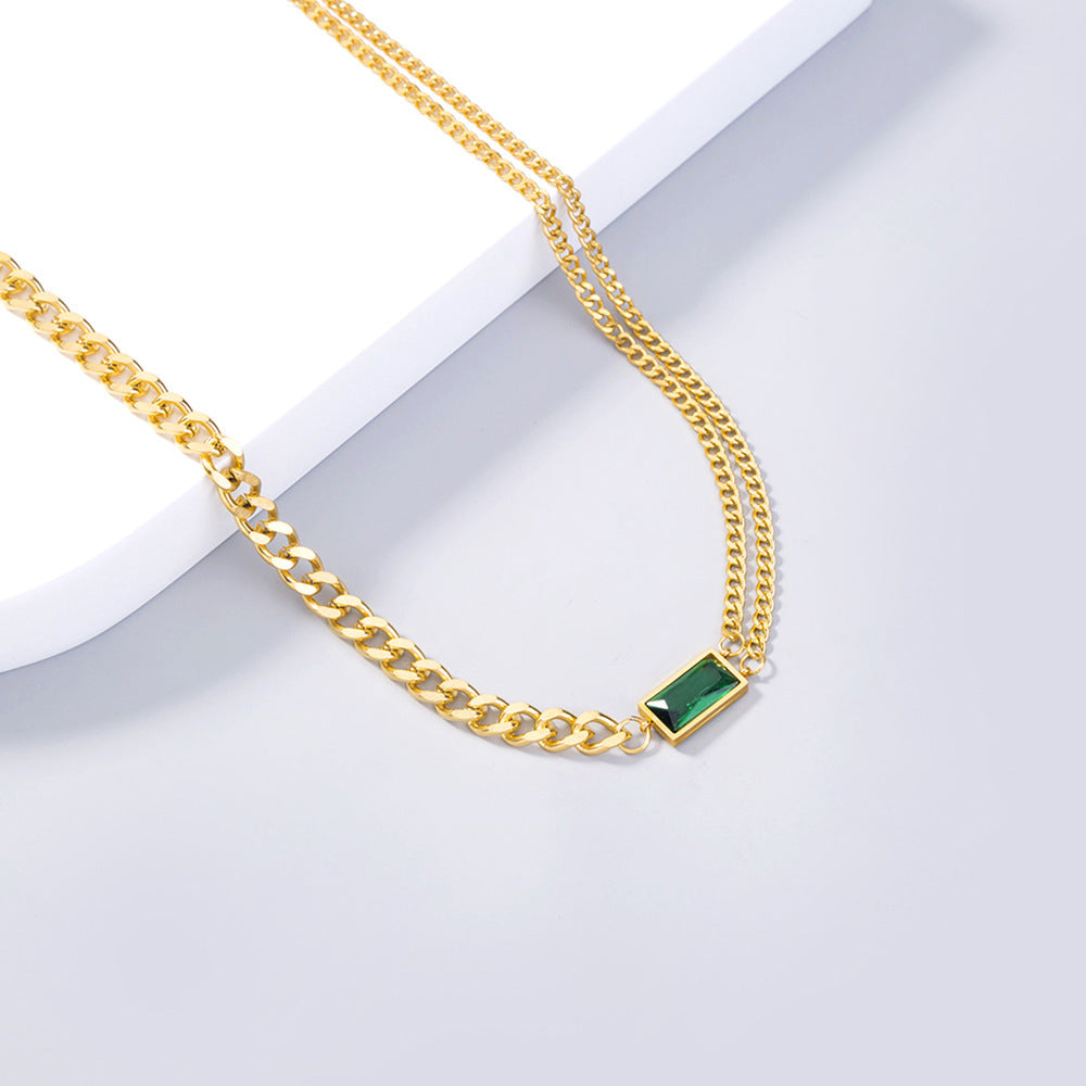 Stone Clavicle Choker Chain Necklace