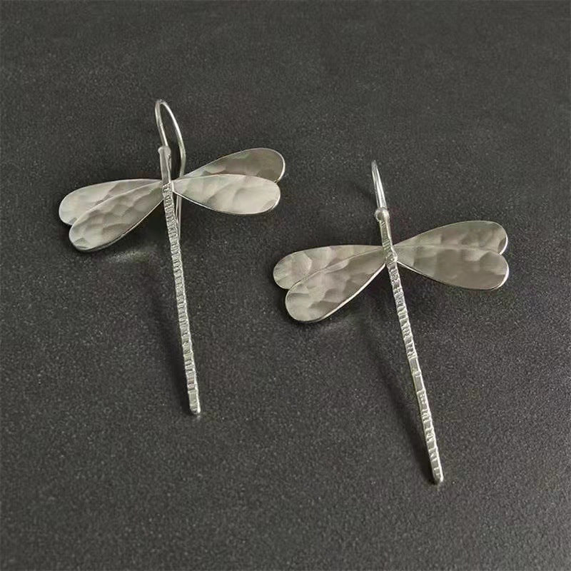 3D Gold Dragonfly Statement Earrings