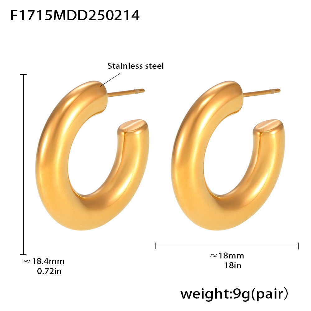 Elegant Minimalist C-Shaped Earrings