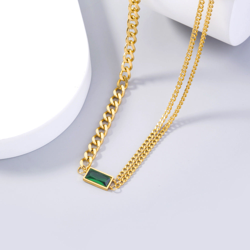 Stone Clavicle Choker Chain Necklace