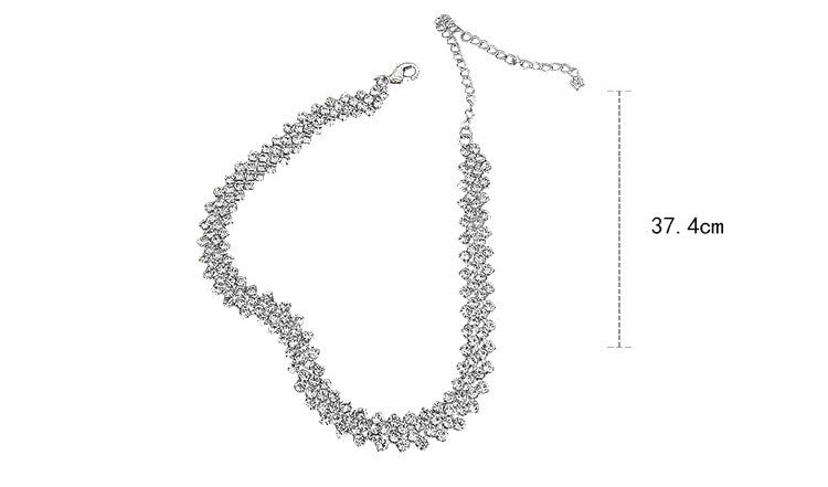 Full Rhinestone Clavicle Chain Necklace