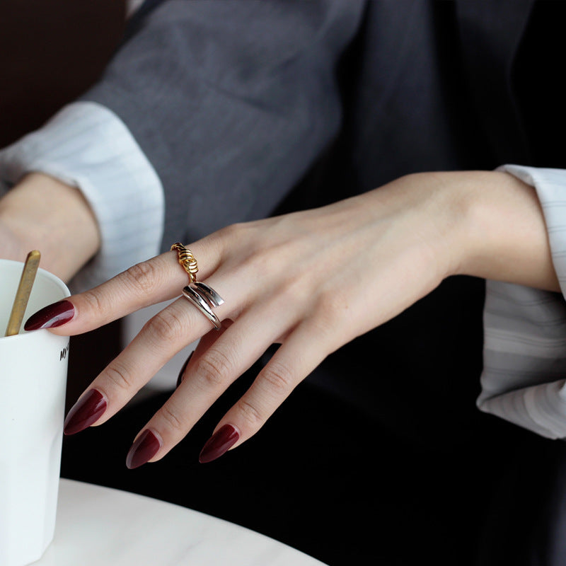 Geometric Lines Minimalist Ring