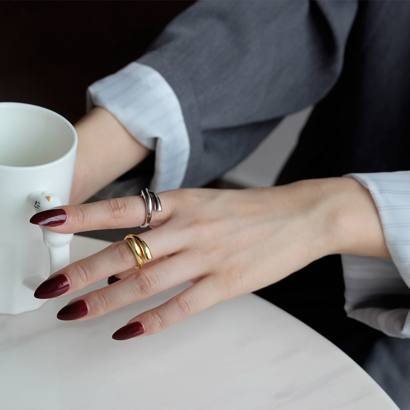 Geometric Lines Minimalist Ring