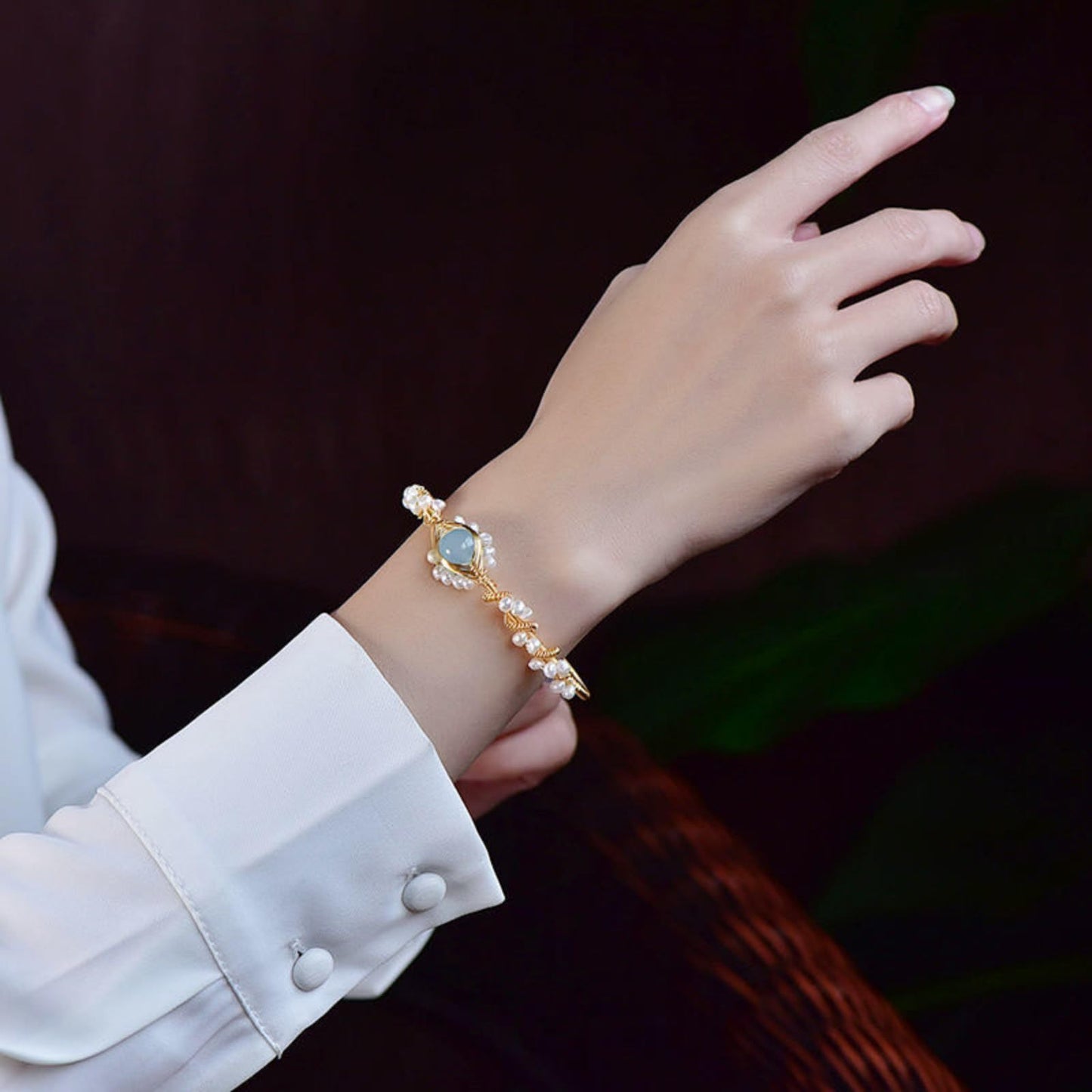 Pearl Gold Plating Pearl Cuff Bracelets