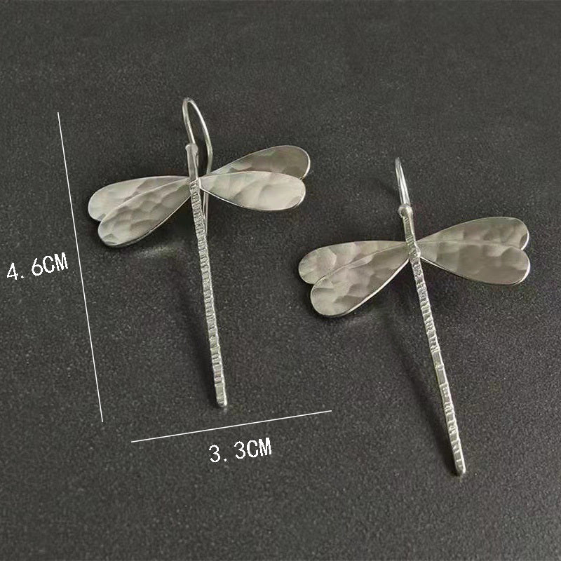 3D Gold Dragonfly Statement Earrings