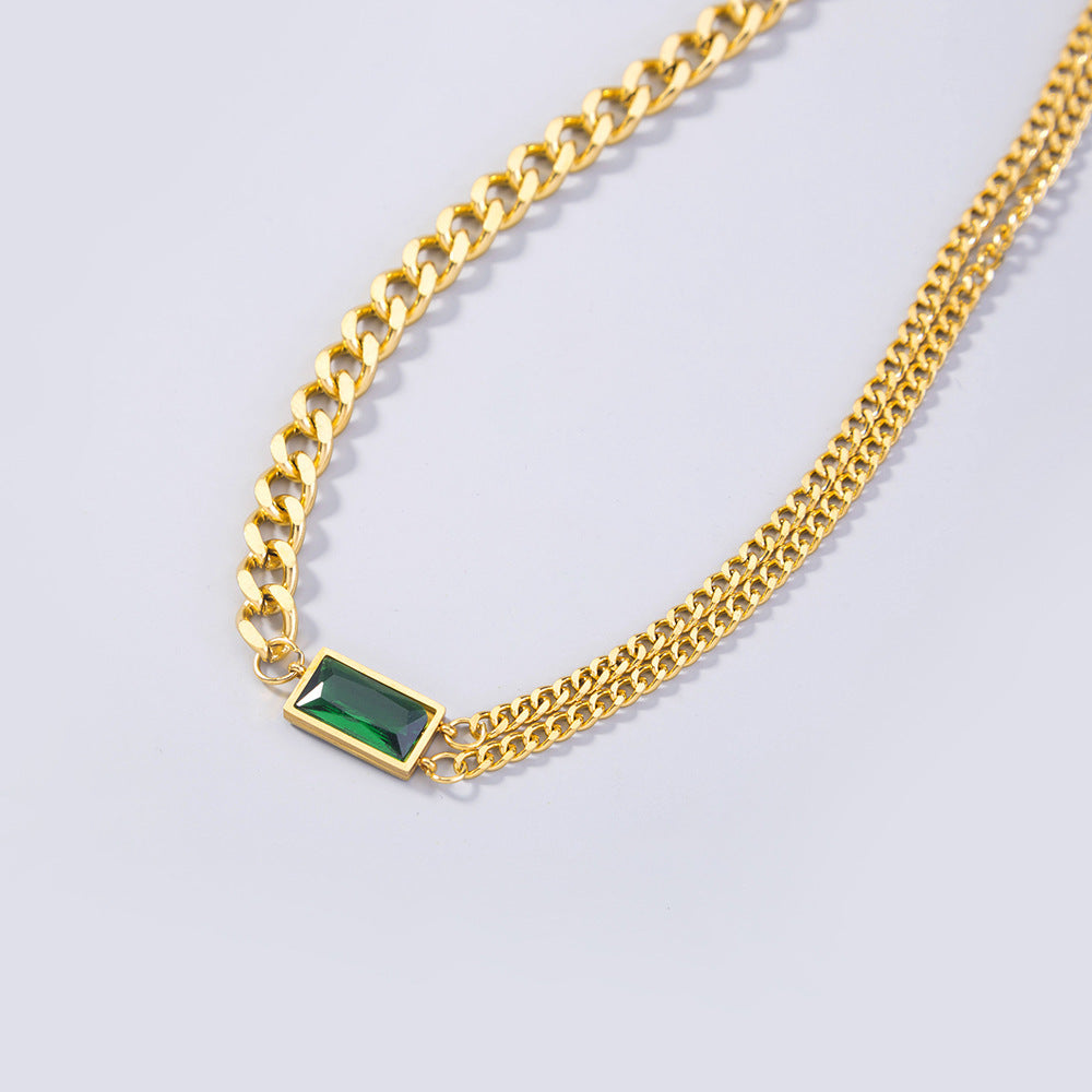 Stone Clavicle Choker Chain Necklace